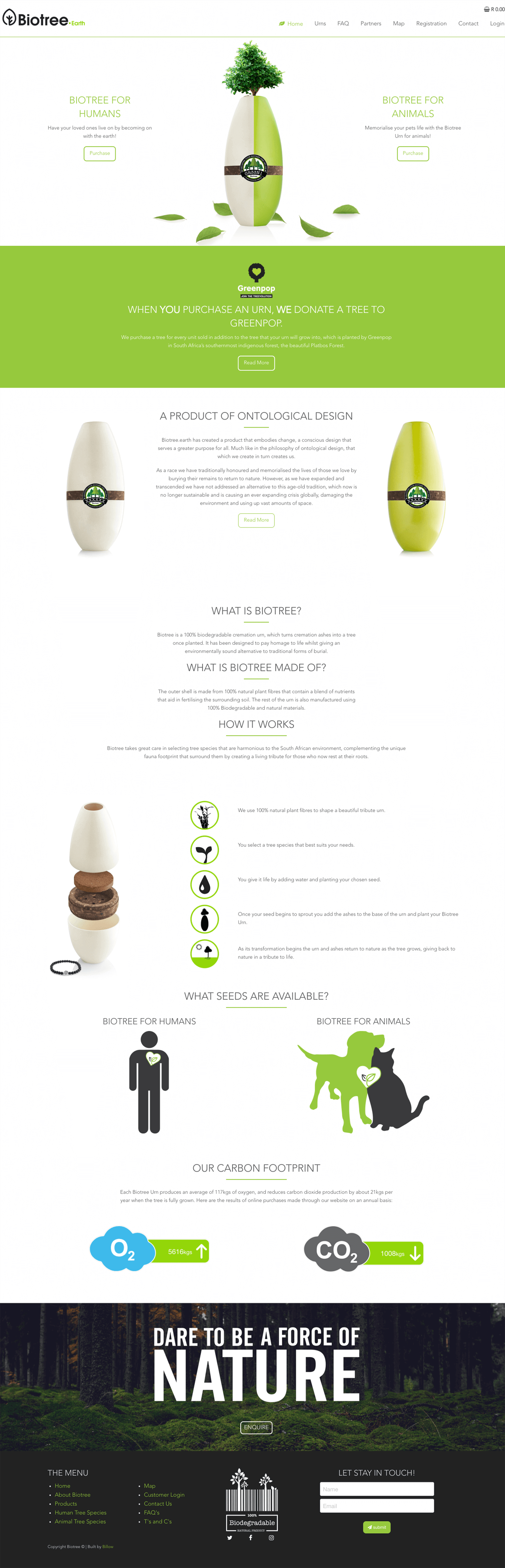 Biotree website by Billow