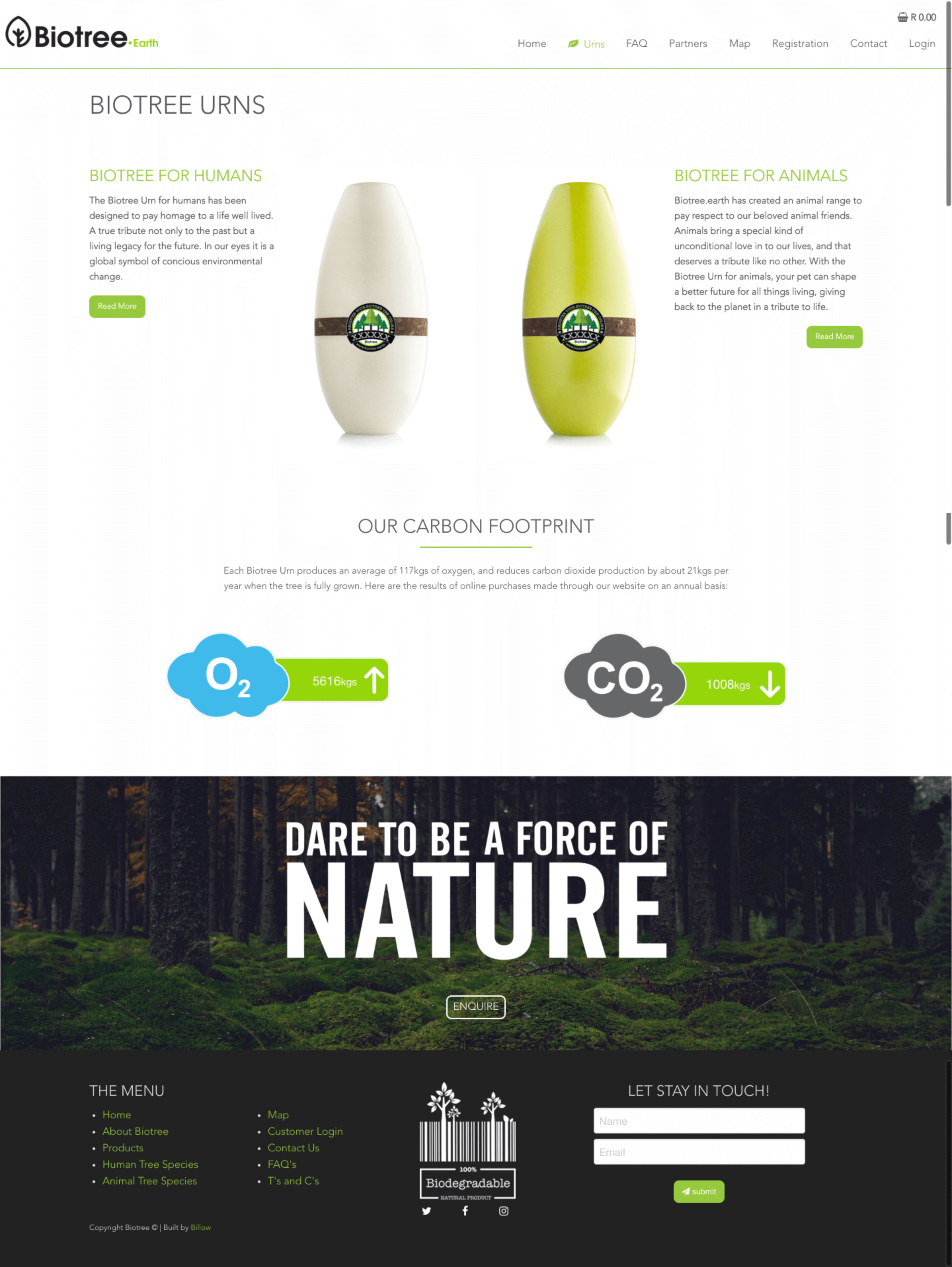 Biotree website by Billow