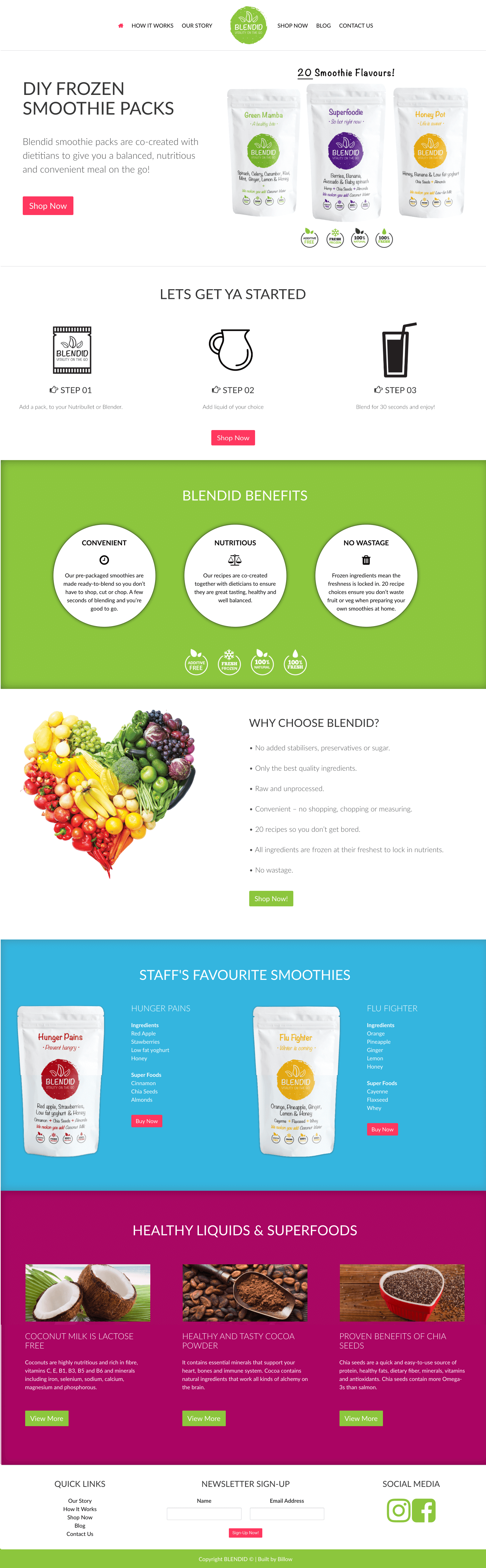 Blendid website by Billow