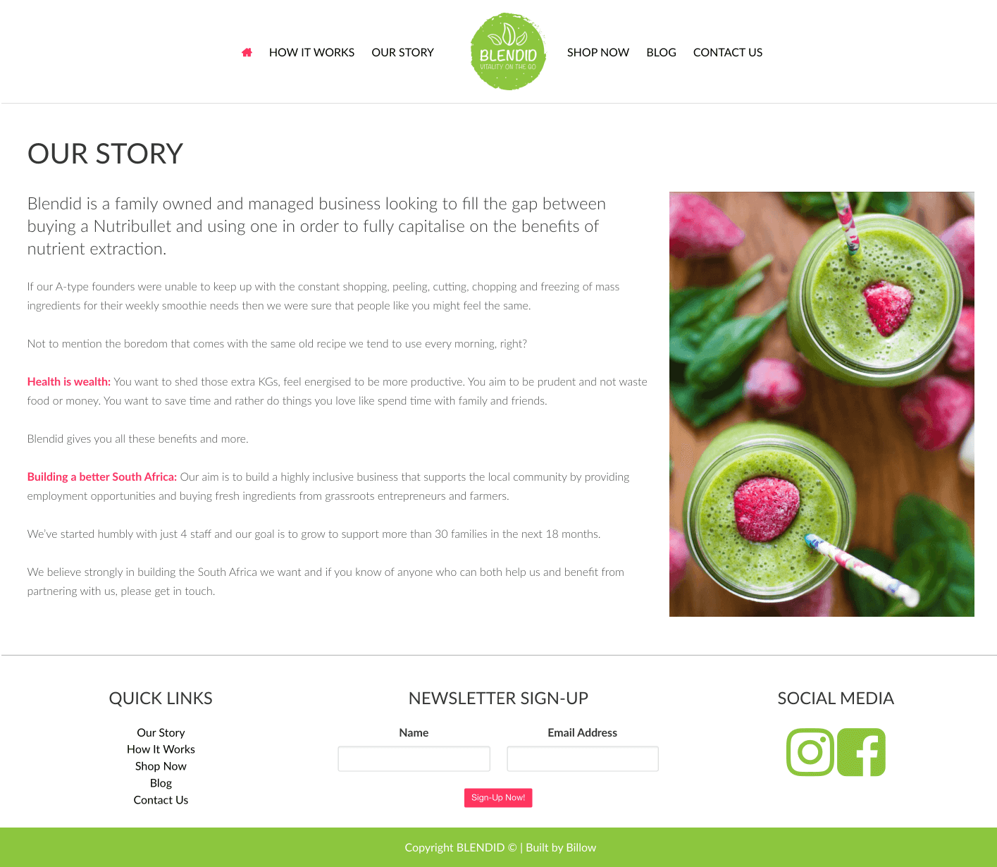 Blendid website by Billow