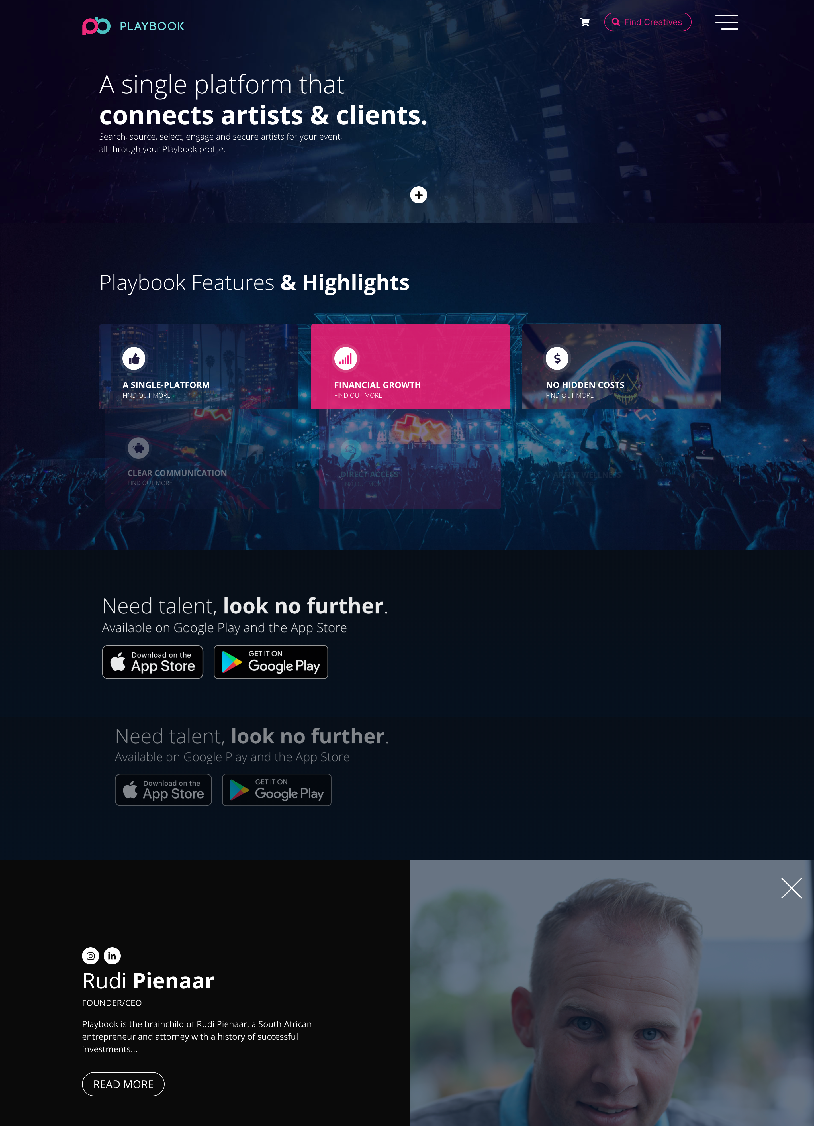 Playbook website by Billow