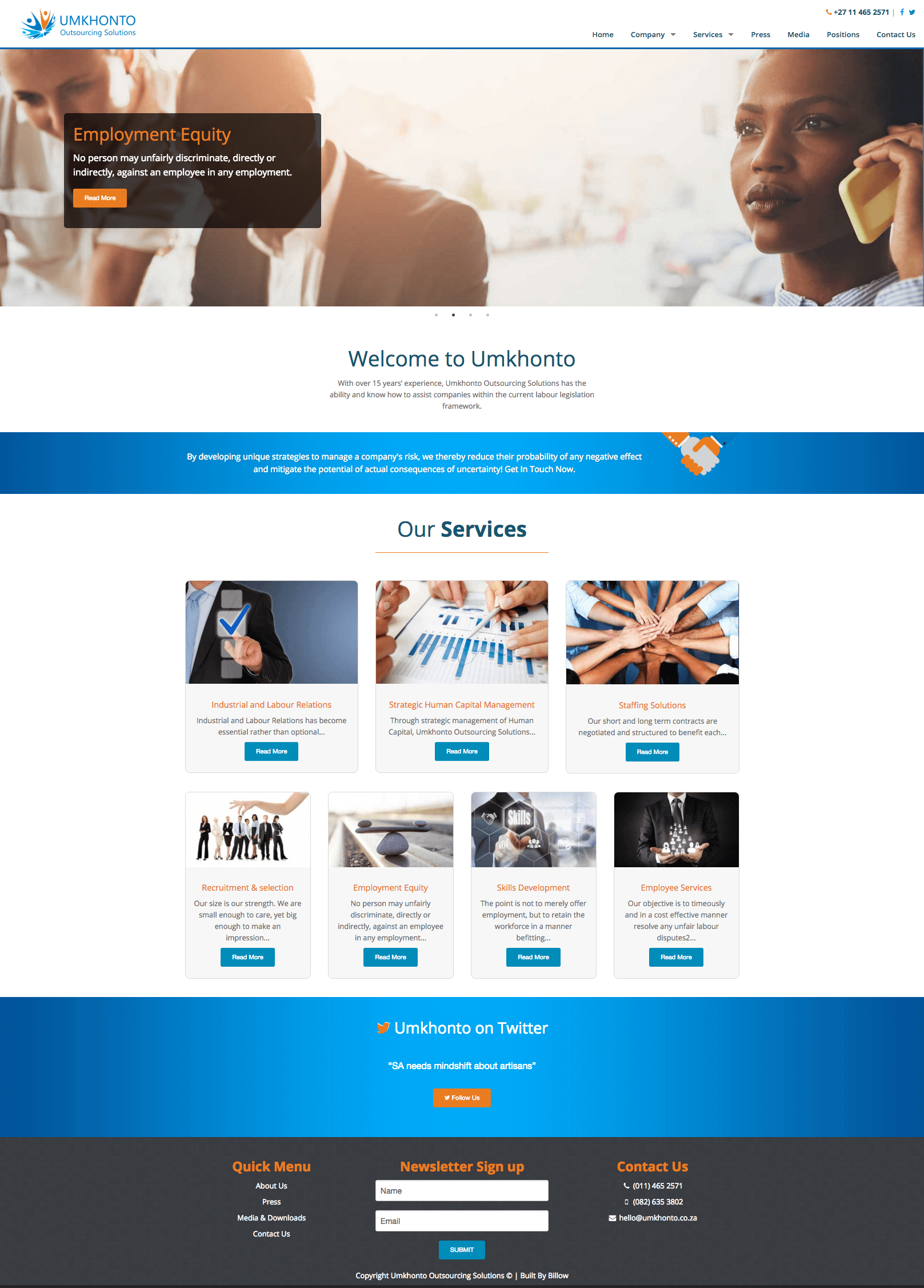 Umkhonto website by Billow